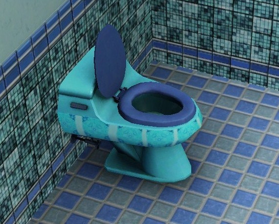 Sims 3 — new tiled toilet 2 by dons123 — Lovely blue tiled toilet.