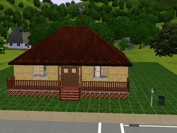 Sims 3 — Simple House by AbbieJay — Not Furnished except for the pool, lights and playground. Cute and perfect for a