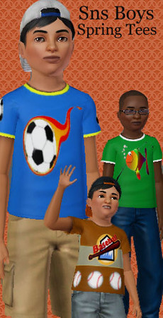 Sims 3 — Boys Spring Tee by jmzerl72 — Spring Tees from the Snips 'n Snails (SnS) line. Baseball and Soccer designs have