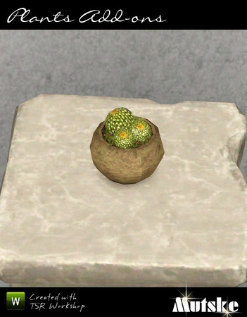 Sims 3 — Cactus plant by Mutske — 1 Recolorable part. 4 Variations. Made by Mutske@TSR. TSRAA.