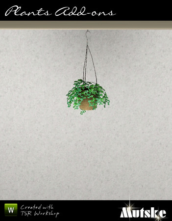 Sims 3 — Hanging Ivy by Mutske — 1 Recolorable part. 4 Variations. Made by Mutske@TSR. TSRAA.