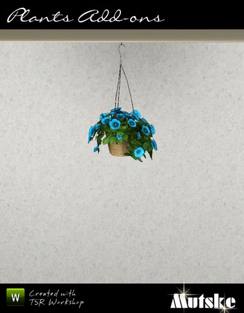 Sims 3 — Hanging Petunia by Mutske — 1 Recolorable part. 5 Variations. Made by Mutske@TSR. TSRAA.
