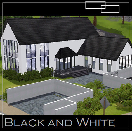 Sims 3 — Black and White by Kimpan74 — A modern familyhome with 2 bedrooms and 2 1/2 bathrooms.