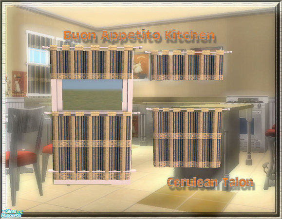 Sims 2 — Buon Appetito Kitchen - Cafe Curtains by Cerulean Talon — Bright and clean, this kitchen is ready for home or