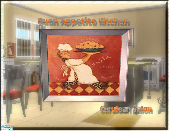 Sims 2 — Buon Appetito Kitchen - Picture1 by Cerulean Talon — Bright and clean, this kitchen is ready for home or