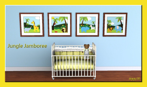 Sims 3 — Jungle Jamboree by ziggy28 — An adorable set of cute nursery/childrens room pictures. This set is called 'Jungle