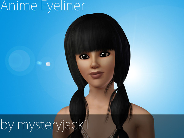 Sims 3 — Anime Eyeliner by mysteryjack1 — An Anime-based eyeliner with two wings. Works for all ages. Female only.