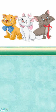 Sims 2 — aristocats by skinflin — aristocats on white wall with green moulding and cloudy pale green base..