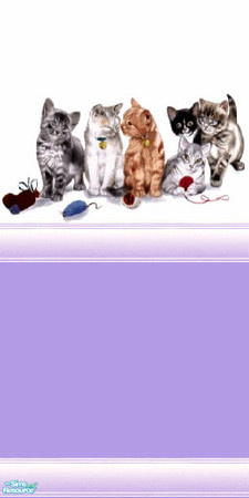 Sims 2 — catz by skinflin — cute wall soft mauve base with matching moulding and cuddly cats..