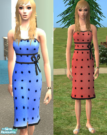 Sims 2 — Polkadotted dresses for AF by BuckinghamAlice — These polkadotted dresses are cute for spring and summer. There