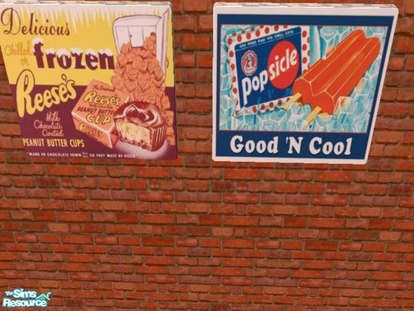 Sims 2 — Cool Treats Poster Set by drewsoltesz — A recolour of the Nightlife object \"B Stroke\" these retro