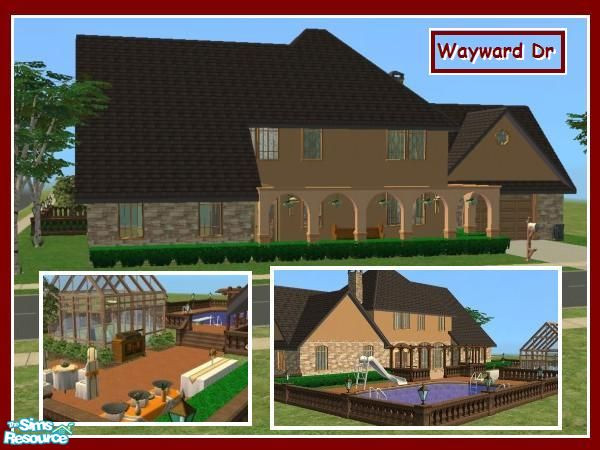 Sims 2 — Wayward Drive by missy_sceeter — Lovely, roomy home for your Sim family. Flexible floor plan to use 1st fl BRs