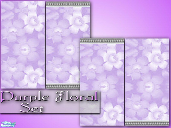 Sims 2 — Purple Floral Wall Set by rythmgitr — These walls are completely seemless, so the patterns match up perfectly