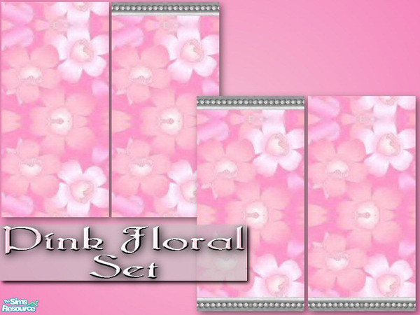 Sims 2 — Pink Floral Wall Set by rythmgitr — These walls are completely seemless, so the patterns match up perfectly