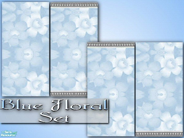 Sims 2 — Blue Floral Wall by rythmgitr — These walls are completely seemless, so the patterns match up perfectly