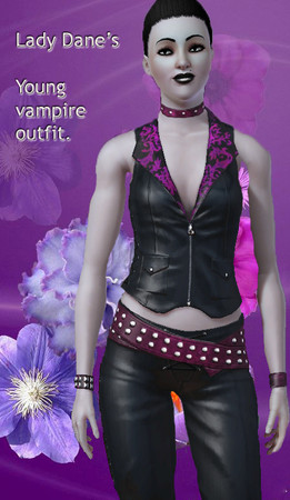 Sims 3 — Young vampire outfit. by Lady_Dane — a outfit in black and dark purple colors.