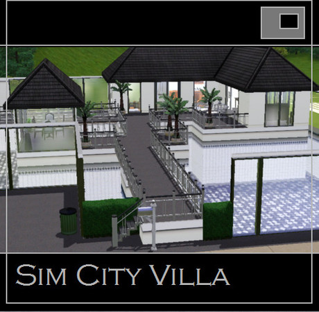 Sims 3 — Sim City Villa by Kimpan74 — A small 1 bedroomvilla with 1 bathroom, a big pool, garage with room for 1 car.