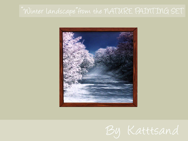 Sims 3 — Winter landscape by kattsand — A snowy glade on a sunny winter day. The frame is recolorable. Enjoy!