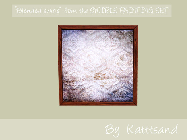 Sims 3 — Blended swirls by kattsand — A part of the Swirl painting set. The motif is a ornament pattern with purple and
