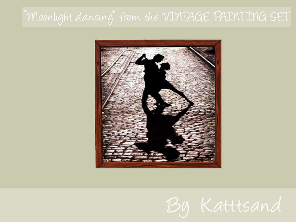 Sims 3 — Moonlight dancing by kattsand — A couple dancing in the street in the moonlight. The frame is recolorable. A