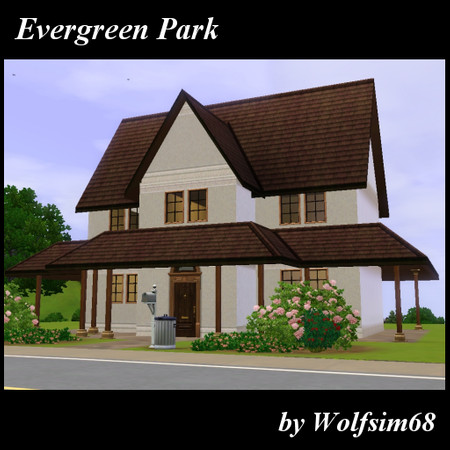 Sims 3 — Evergreen Park by Wolfsim68 — A 3 Bedroom starter home for your sim family. It has a Living, Dining, Kitchen and