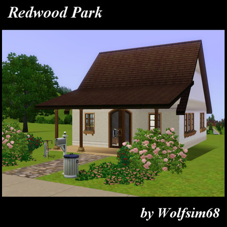 Sims 3 — Redwood Park by Wolfsim68 — A small starter home for your sim. It's fully furnished with an open plan Living