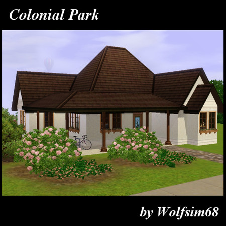 Sims 3 — Colonial Park by Wolfsim68 — A 3 Bedroom starter home for your sim family. It's fully furnished with a Living