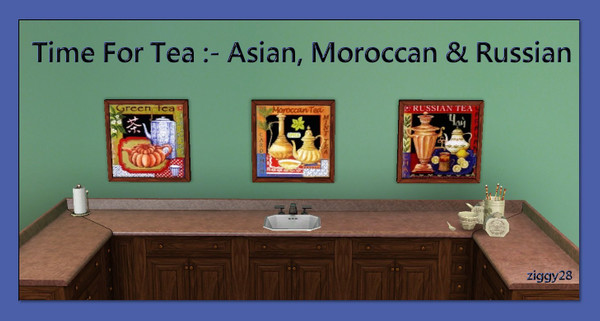 Sims 3 — Time For Tea by ziggy28 — A set of three tea inspired pictures by the artist Helen Vladykina