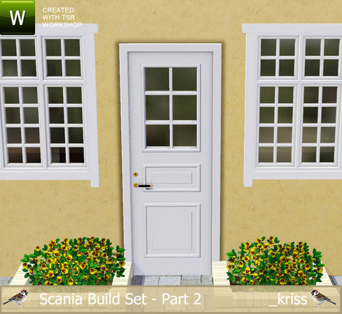 Sims 3 — Scania Glass Door B Single by Kriss — Part of the Scania Build Set Part 2. Classic door that will make a