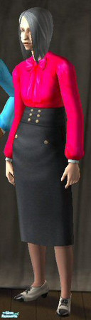 Sims 2 — Black Skirt and Blouse - 5f1f0113 Gsfebskirtred by gil_shalos — For an elder female, a black skirt with a bright