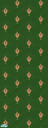 Sims 2 — Acanthafleur Wallpaper set - AL - Kelly by 71robert13 — Acanthus leaf Fleur-de-lis on softly leather texured