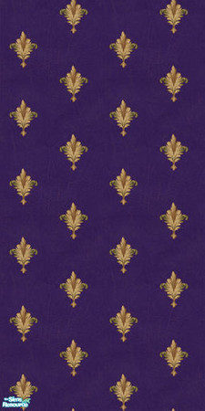 Sims 2 — Acanthafleur Wallpaper set - Eggplant by 71robert13 — Acanthus leaf Fleur-de-lis on softly leather texured
