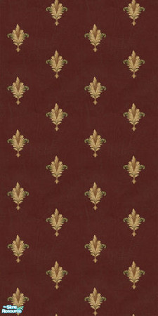 Sims 2 — Acanthafleur Wallpaper set - Sienna by 71robert13 — Acanthus leaf Fleur-de-lis on softly leather texured sienna