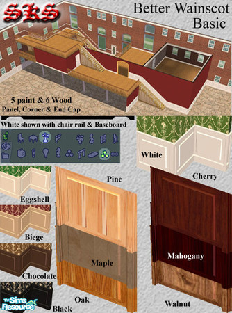 Sims 2 — NewWalls Set # 2- Base Game - Wainscot by 71robert13 — Raised panel Wainscot for the NewWall System. ZIP