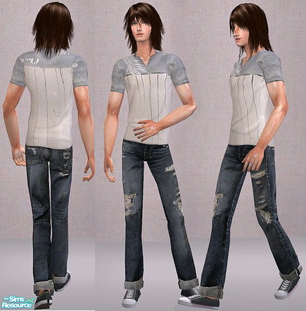 Sims 2 — openhouse AM SpringWear - Openhouseamgray by openhousejack — a light gray short sleeved graphic tee and