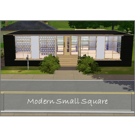 Sims 3 — Modern Small Square by Kimpan74 — A modern house with 1 bedroom, 1 bathroom, a small poolarea and 2