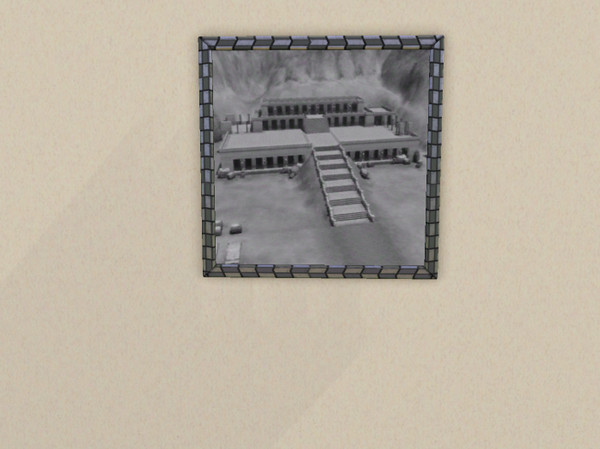 Sims 3 — Painting Landscape Eygpt7 Temple B&W by Peachybitz1 — Painting Landscape Eygpt7 Temple B&W