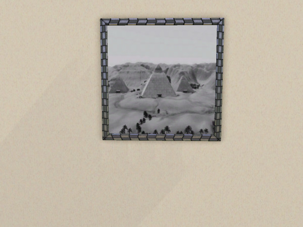 Sims 3 — Painting Landscape Eygpt7 Pyramids B&W by Peachybitz1 — Painting Landscape Eygpt7 Pyramids B&W