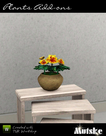 Sims 3 — Marigold Potted by Mutske — 1 Recolorable part. 4 Variations. Made by Mutske@TSR. TSRAA.