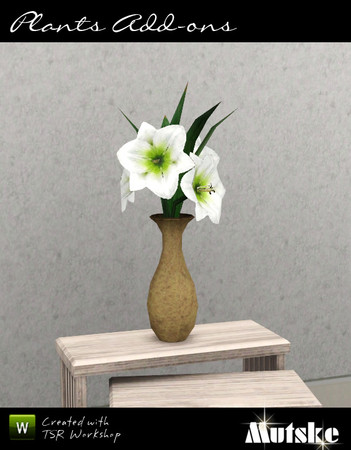 Sims 3 — Lelie in vase by Mutske — 1 Recolorable part. 4 Variations. Made by Mutske@TSR. TSRAA.