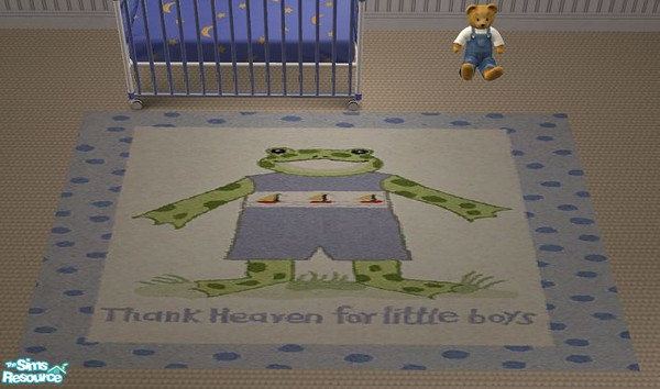 Sims 2 — Thank Heave For Little Boys Rug by mermaidofthenile — Thank Heaven For Little Boys rug with a cute frog using