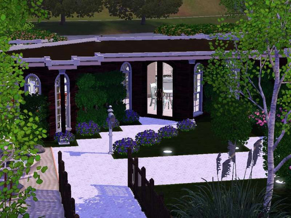 Sims 3 — The Boomerang House by wendy74pearl —  Consists of: 1 Bedroom, 1 Bathroom, Eat in Kitchen, Seperate lounge/TV