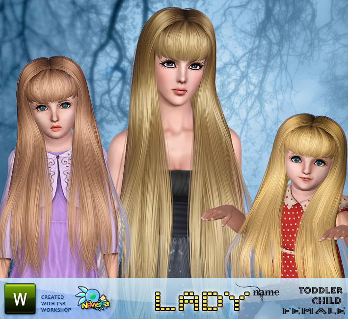 The Sims Resource - Newsea Lady Female Hairstyle+rabbit ear accessory