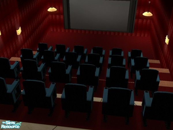 Sims 2 — Underground Cinema by verdeata — It\'s a modern underground cinema.