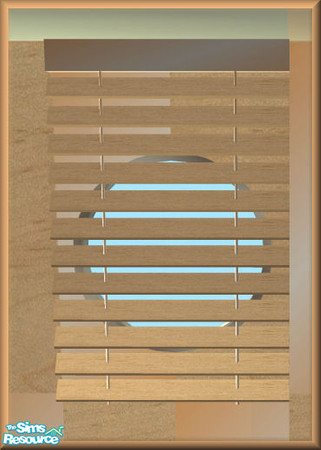 Sims 2 — NK Maya Kitchen Blinds by MoMama — Natural maple wood blinds with a peach blend frame.