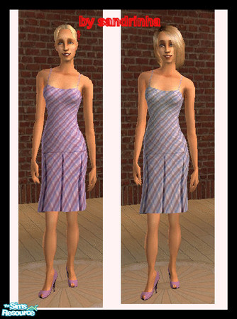 Sims 2 — SMcheckdresses by sandrinha — Two dress in checkered cloth. Need helaene_mesh_112606_afpinupdres, in