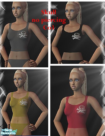 Sims 2 — Skull no pierced co by Lanebran — 4 skull swim,undies,pjs with out belly piercing enjoy:)