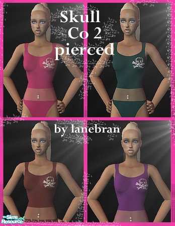 Sims 2 — Skull belly piercing Co by Lanebran — 4 skull swim,undies,pjs with belly piercing enjoy:)