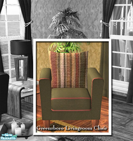 Sims 2 — VS Greensboro Livingroom Chair by Vanilla Sim — This sophisticated, streamlined chair is an instant classic.
