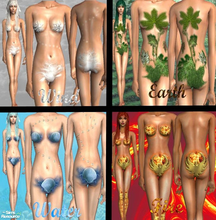 Sims 2 — Elements Set by nikisatez05 — Water, Wind, Fire & Earth.